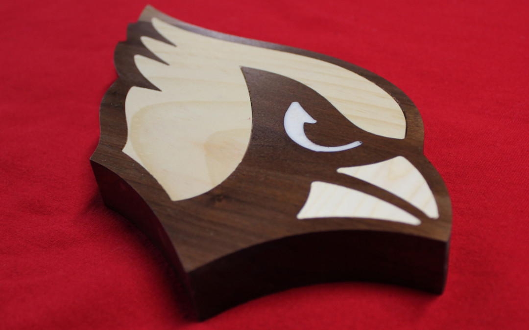 Cardinals Logo Artwork Walnut with Inlays
