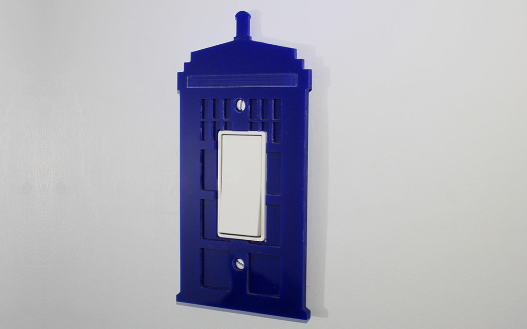 Acrylic TARDIS Lightswitch Cover