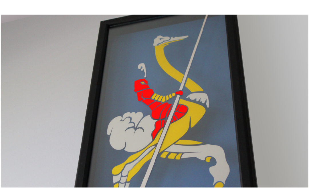 Joust Video Game Art in a Shadow-Box