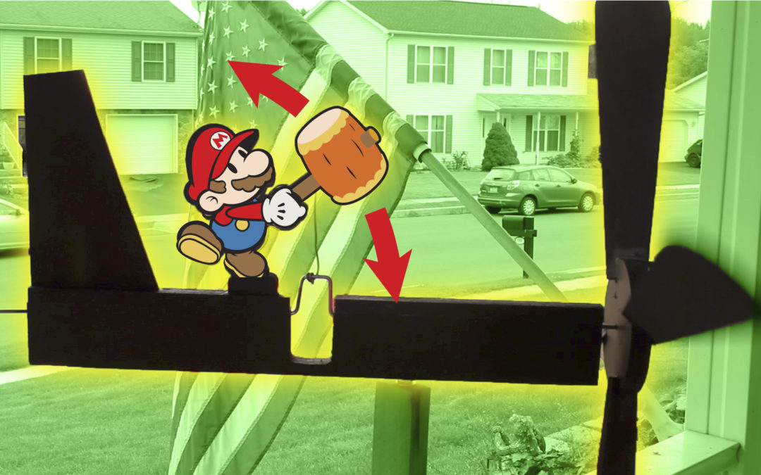 Swinging Mallet Nintendo Mario Whirligig (Powered by Wind!)